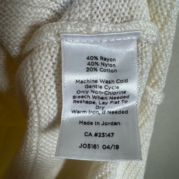 Talbots Women's Small Ivory Sweater Mock Neck Textured Side Slits Warm NWT - Picture 8 of 8